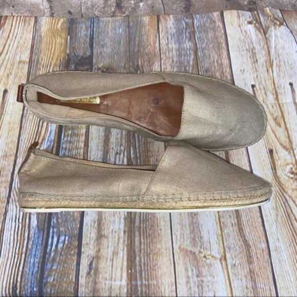 Louise Et Cie Cristobal Gold Tan Espadrille Flats Size 10/40 - Picture 9 of 9